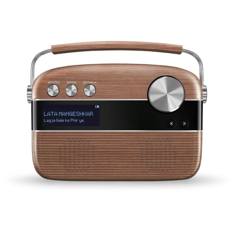 Saregama Carvaan Hindi - Portable Music Player with 5000 Preloaded Songs, FM/BT/AUX (Oak Wood Brown)