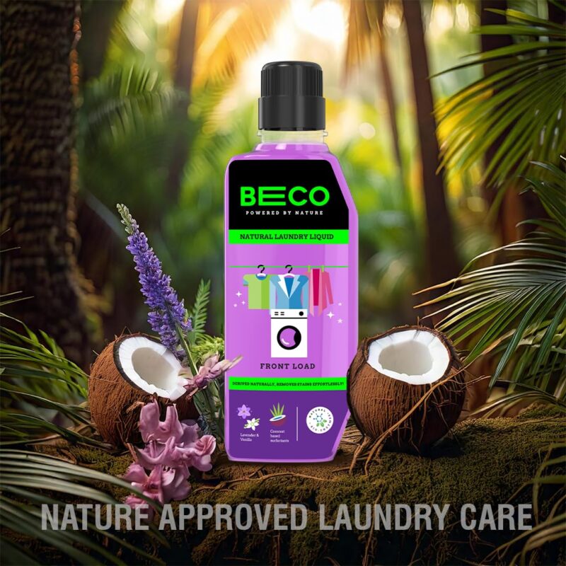 Beco Matic-Front Load Natural Laundry Liquid Detergent| 2 Litre Super Value Refill | Natural Formula for Tough Stain Removal & Fabric Care | No Harsh Chemicals | 100% Ecofriendly - Image 5