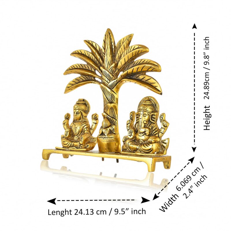 CraftVatika Laxmi Ganesh Idol Aluminium Laxmi Ganesh for Gifting, Office & Pooja Room Home Decor Showpiece - Image 5