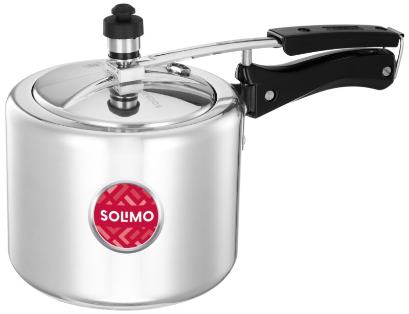 Amazon Brand - Solimo - Sleek Induction Bottom Aluminium Pressure Cooker - 3 Liter (Inner Lid), Silver - Image 5
