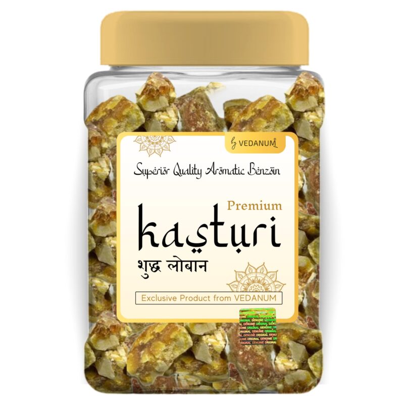 Vedanum Super Premium A Grade Kasturi Loban Solid Crystals Jar for Dhoop and Air Purification || Pack of 1 (100 Gm)