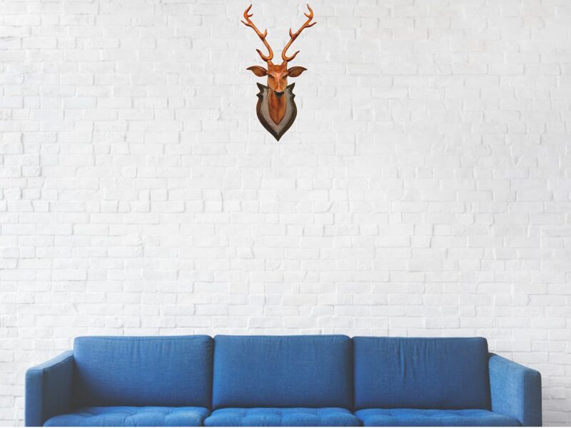BK ART & CRAFTS Handicraft Wooden Deer Head with handicrafts Home Decor Showpiece Wall Decoration for Living Room, Bedroom and Office, Pack of 1 - Image 7