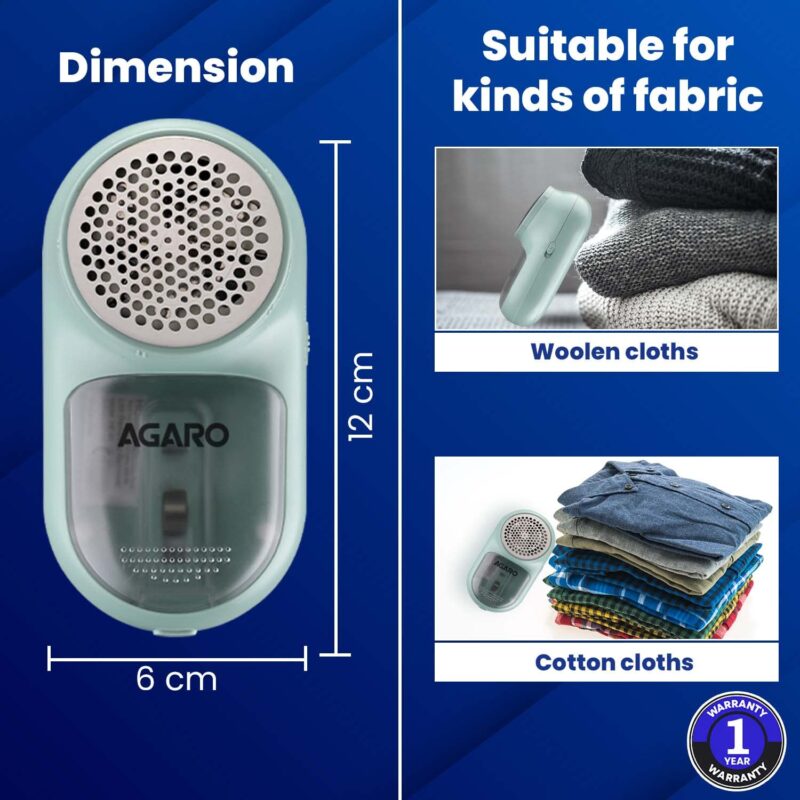 AGARO LR2007 Lint Remover, Fabric Brush, Rechargeable, for Woolen Sweaters, Clothes, Shirts, Jackets, Burr Remover, Pill Remover from Carpets, Curtains. - Image 2