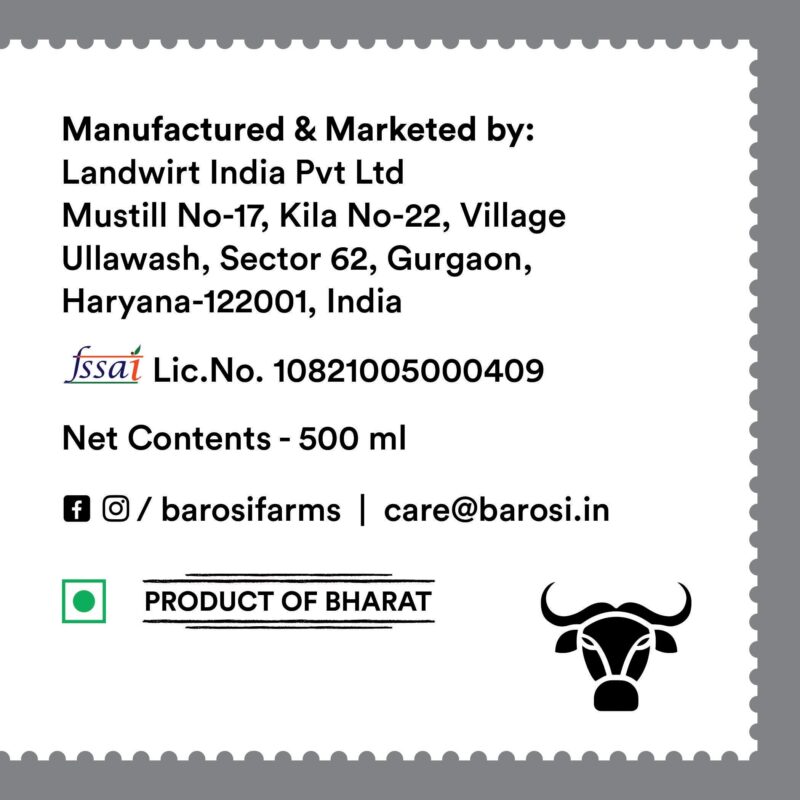 Barosi Premium Buffalo Ghee 1 Litre | Vedic Bilona Method | Churned From Curd | Pure & Natural | Farm Made In Small Batches | Glass Jar Packing - Image 3