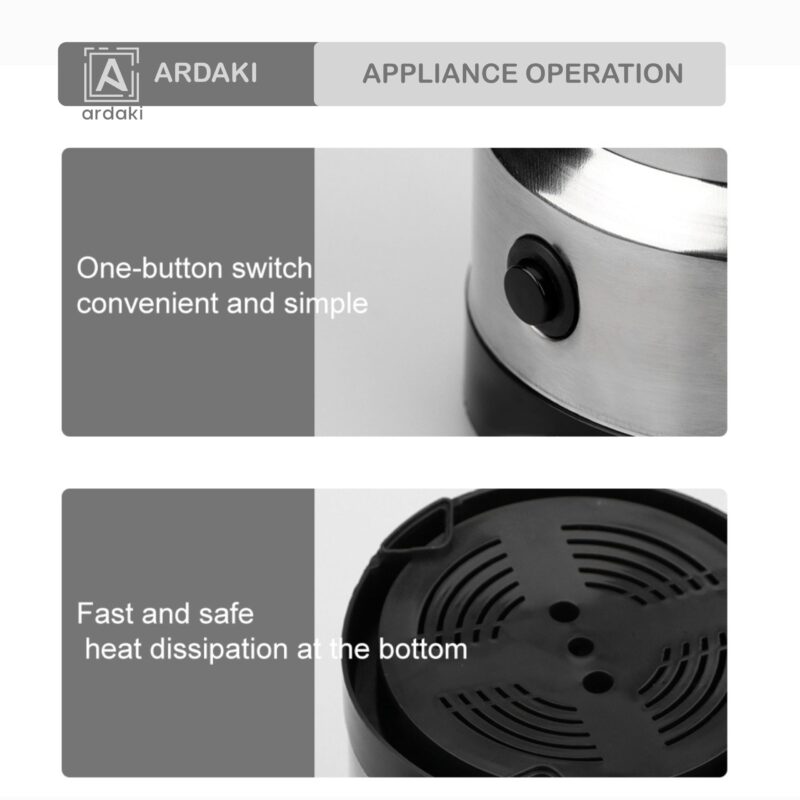 ARDAKI Grinder Machine for Kitchen Mixer Grinder Multi Functional Coffee Herbs Spices Nuts Grain Seasonings Spices Mill Powder Machine Stainless Steel Mixie for Kitchen (Mixer_Grinder_200) - Image 2