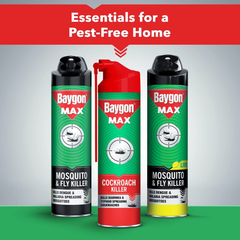 Baygon Max Cockroach Killer Spray, 625ml | Kills Diarrhea and Typhoid Spreading Cockroaches | 360 Degree Deep-Reach MaxiWand | Lasts Up To 4 Weeks - Image 3