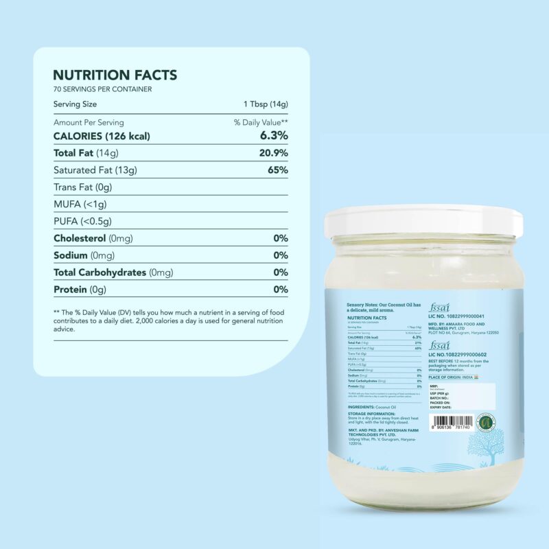 Anveshan Cold Pressed Virgin Coconut Oil 500ML | Glass Jar | Virgin Coconut Oil for Cooking | Virgin Coconut oil for massage | 100% Pure, Natural,Chemical-Free & Edible Coconut Oil | For Cooking, Skin & Hair Health, Oil Pulling - Image 5