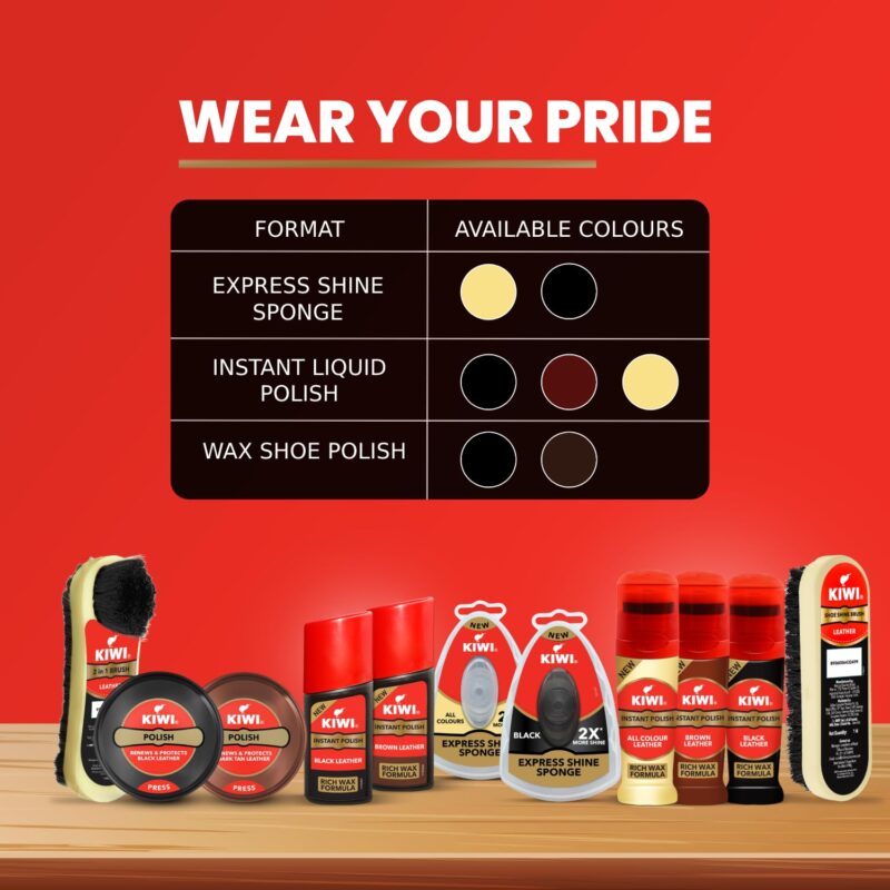 4x KIWI Shoe Brush Multicolour, Wood Shine - Pack of 4 - Image 2