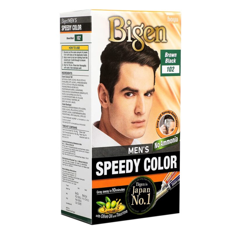 Bigen Men's Speedy Color, Hair Color, 80g - Brown Black 102 (Pack of 1) - Image 8