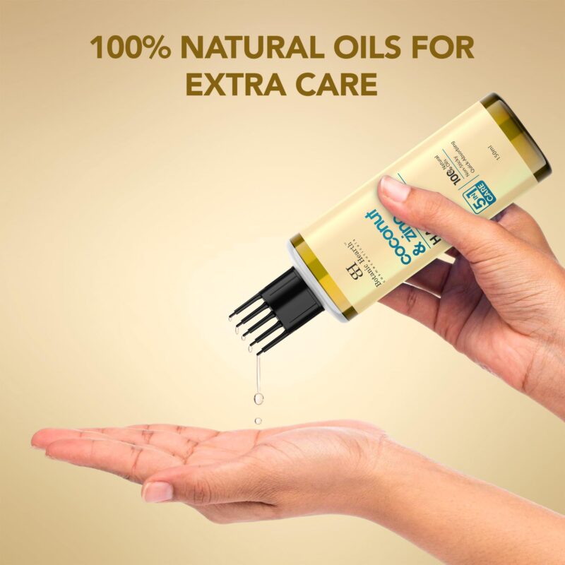 Botanic Hearth Coconut & Zinc Pyrithione hair Oil – 150ml – Soothes Scalp, Controls Dandruff, Nourishes & Hydrates with Coconut Oil & Zinc Pyrithione for Healthy Hair - Image 5