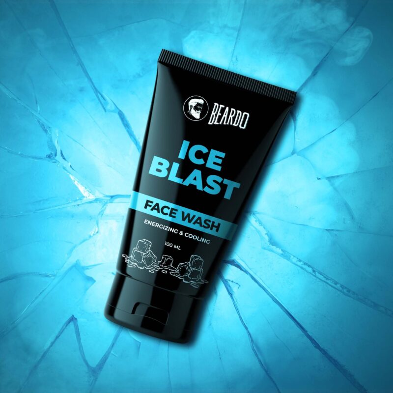 BEARDO Ice Blast Cooling Facewash for Men, 100 ml | INSTANT Icy freshness | Aloe Vera Face wash, Vitamin E & Menthol for cool lock technology | Refreshing & Hydrating facewash - Image 3