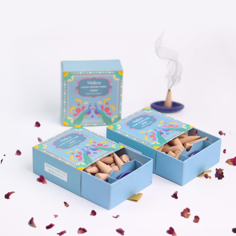 Nytarra's Loban Luxury Incense Cones | Pack of 3| 120 pcs | Special Ceramic Holder | Dhoop Cones for Fragrance | Dhoop Cones for Pooja, Home, Office, Aromatherapy & Meditation