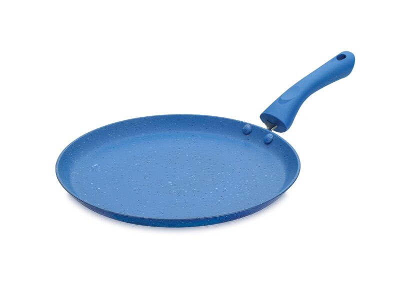 Crystal Marbo Plus Induction Bottom Nonstick Flat Tawa/Dosa Tawa | 250 mm | Thickness: 3mm | 5 Layer Coating | Metal Spoon Friendly | Blue