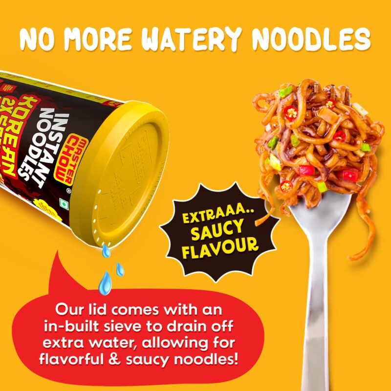 25x MasterChow Instant Cup Noodles - 2X Spicy Korean Noodles | Delicious Saucy Authentic Korean Taste with Extra Veggies | 100g - Pack of 25 - Image 4