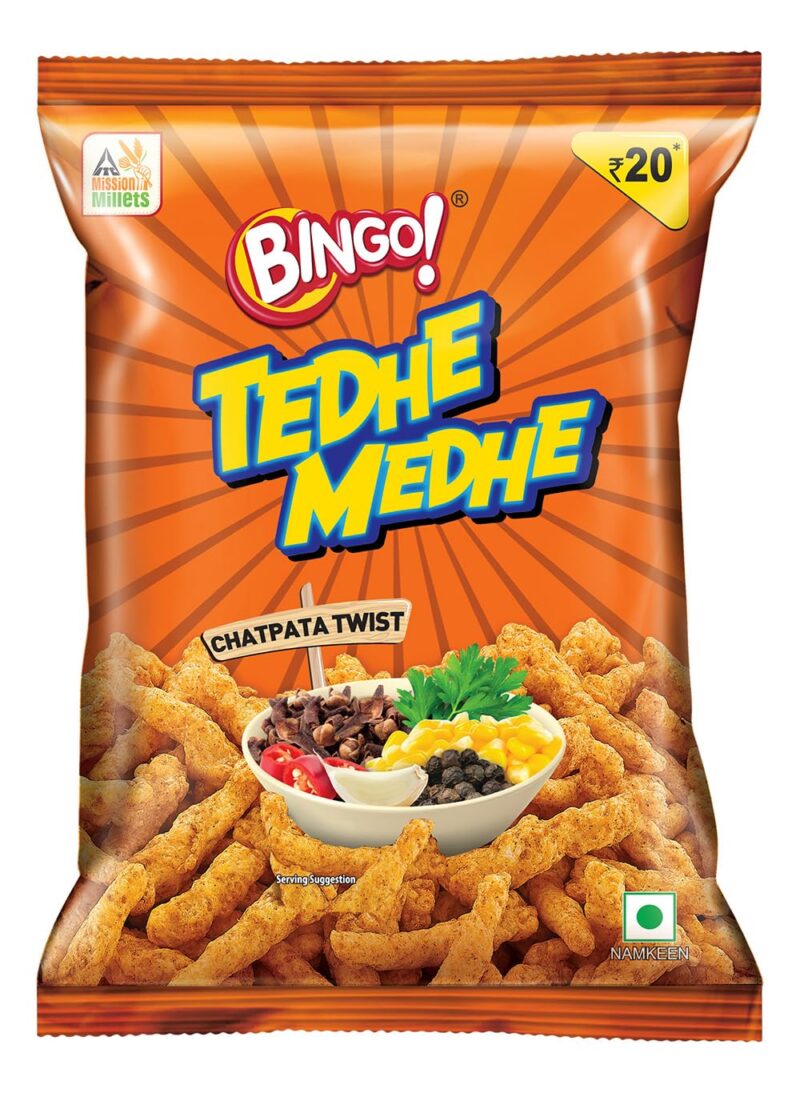 25x Bingo! Tedhe Medhe Chatpata Twist, 80g each - Pack of 25