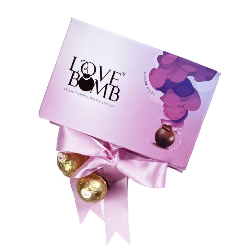 Love Bomb - Exquisite Chocolates for Couples|45% Dark Chocolate Delights|6 Pieces per Pack |Smooth and Rich Flavor for Gifts & Special Occasions, 20 gram
