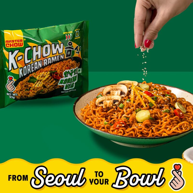 25x Masterchow K-chow Korean Veg Instant Ramen Noodles - 92g each - Pack of 25 - Image 6