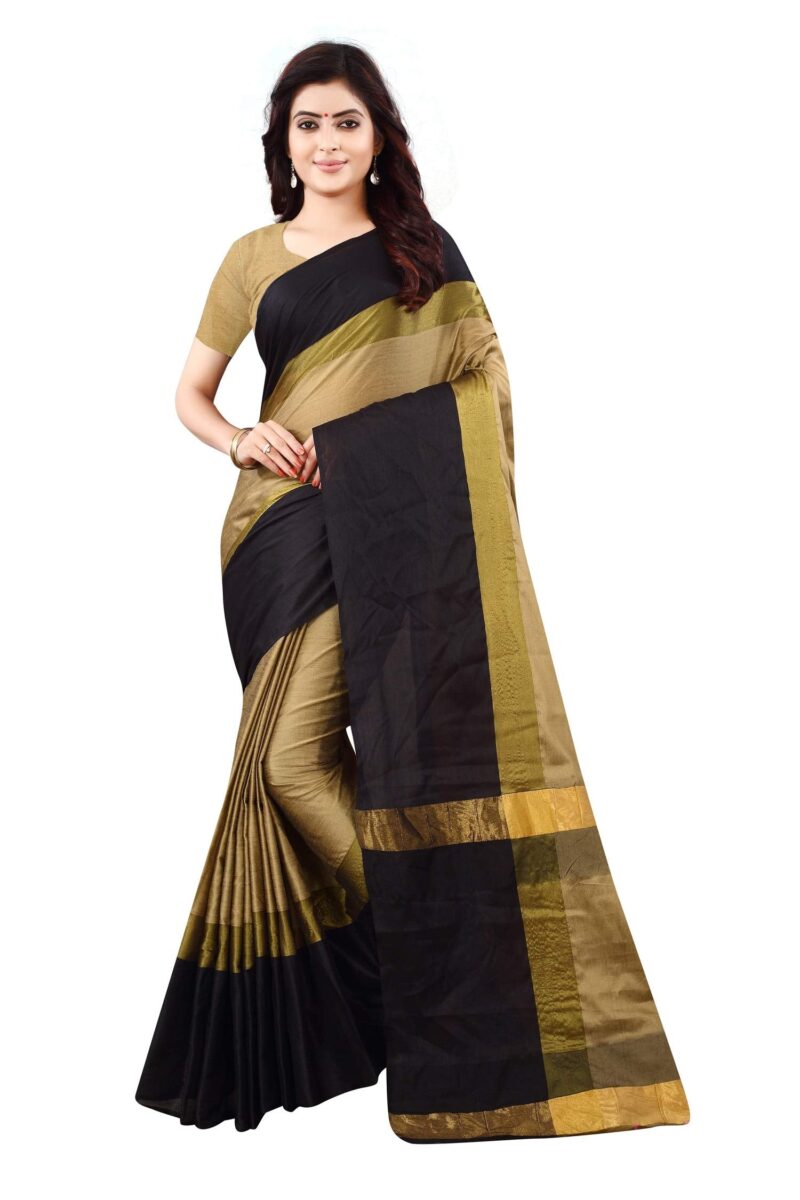Nirmla Fashion Soft Cotton & Silk Saree For Women Half Sarees Under 299 2020 Beautiful For Women saree free size with blouse piece (coffee)