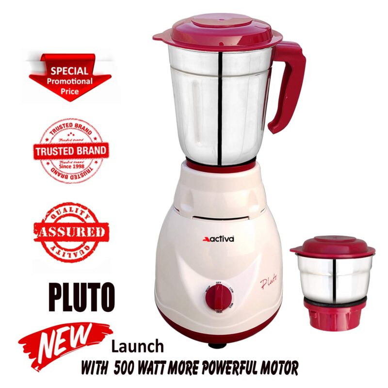 Activa Pluto 2 Jar 500 Watts Mixer Grinder (18 MM) Heavy Duty Motor Grinder (ABS BODY) comes with 3 year warranty - Image 13