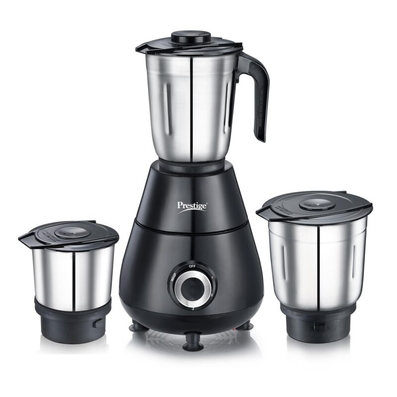 Prestige 500 Watts Apex Mixer Grinder with 3 Stainless Steel Jars|3 Super Efficient Blades|Sturdy Handles|Black|