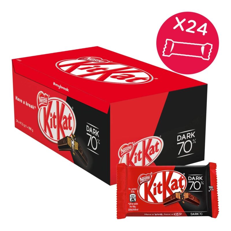 24x Nestle Kitkat Dark 70% - Pack of 24 - (41.5g each) - Image 2