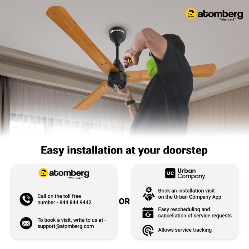 atomberg Renesa 600mm BLDC Ceiling Fan with Remote Control | BEE 5 star Rated Energy Efficient Ceiling Fan | High Air Delivery with LED Indicators | 2+1 Year Warranty (Brown & Black) - Image 2