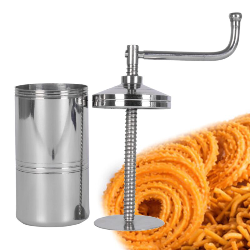 faas Chakli Press Maker Machine for Kitchen Tools/Sancha/Murukku/Bhujia/Idiyappam/noolputtu/Sevanazhi Sevaiya/janthikalu/bhujia Stainless Steel/Making Different Types/Free 6 Different Jalis.