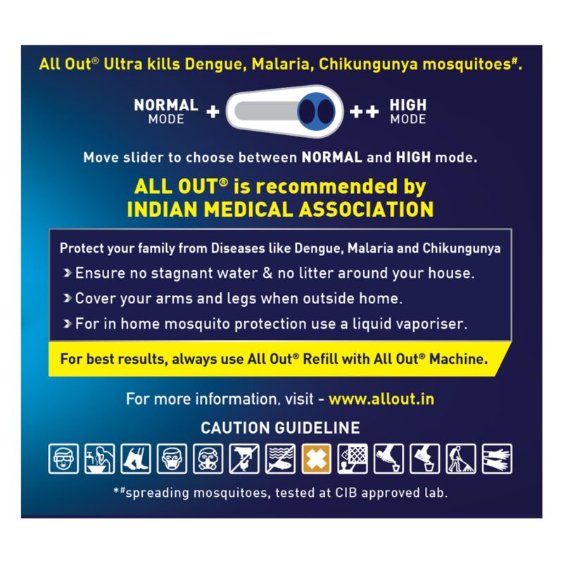 All Out Ultra Liquid Vaporizer, 6 Refills (45ml each) | Kills Dengue, Malaria & Chikungunya Spreading Mosquitoes| India's Only Mosquito Killer Brand Recommended by Indian Medical Association - Image 3