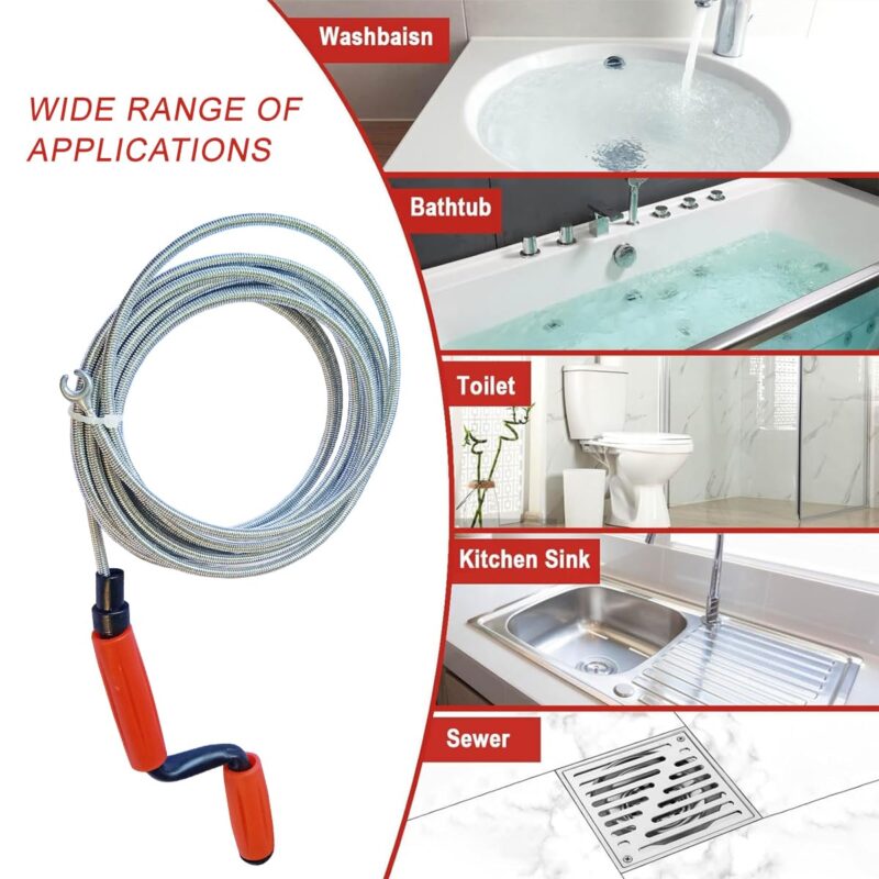B.K.Jagan and Co Metal Sink & Drain Cleaner Spring Wire Sink Cleaner Snake Unblocker Hair Drain Cleaner 5 Mtr. Length - Image 3