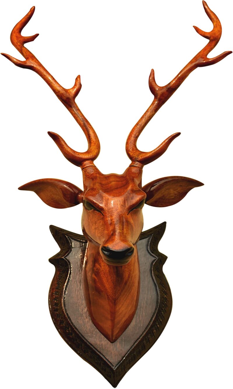 BK ART & CRAFTS Handicraft Wooden Deer Head with handicrafts Home Decor Showpiece Wall Decoration for Living Room, Bedroom and Office, Pack of 1 - Image 6