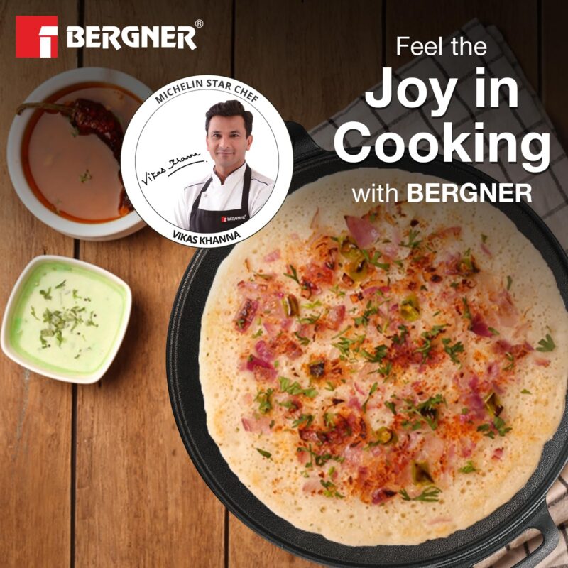 Bergner Eco Cast Iron 30cm Dosa Tawa, Pre-Seasoned, Large Loha Tawa for Dosa, Even Heat Distributor, Retains Heat to Enhance Flavor, Comes with Silicone Sleeve - Induction Base and Gas Stove Ready - Image 7