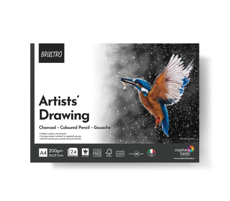 BRUSTRO Artist Drawing Glued Pad, 200 GSM, A4-24 Sheets - Image 3