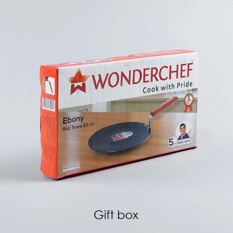 Ebony 22 cm Roti Tawa | Induction Bottom | Wooden Handle | Hard Anodized Aluminium | Non-Stick Tawa | 4.06 mm | 5 Years Warranty | Black - Image 6