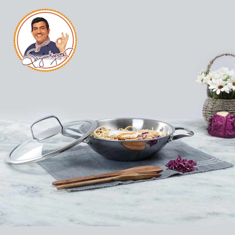 Wonderchef Renewed Stanton 28 cm Non-stick Kadhai/Kadai with Lid - 3.4 Litre | 3 ply steel - Image 7