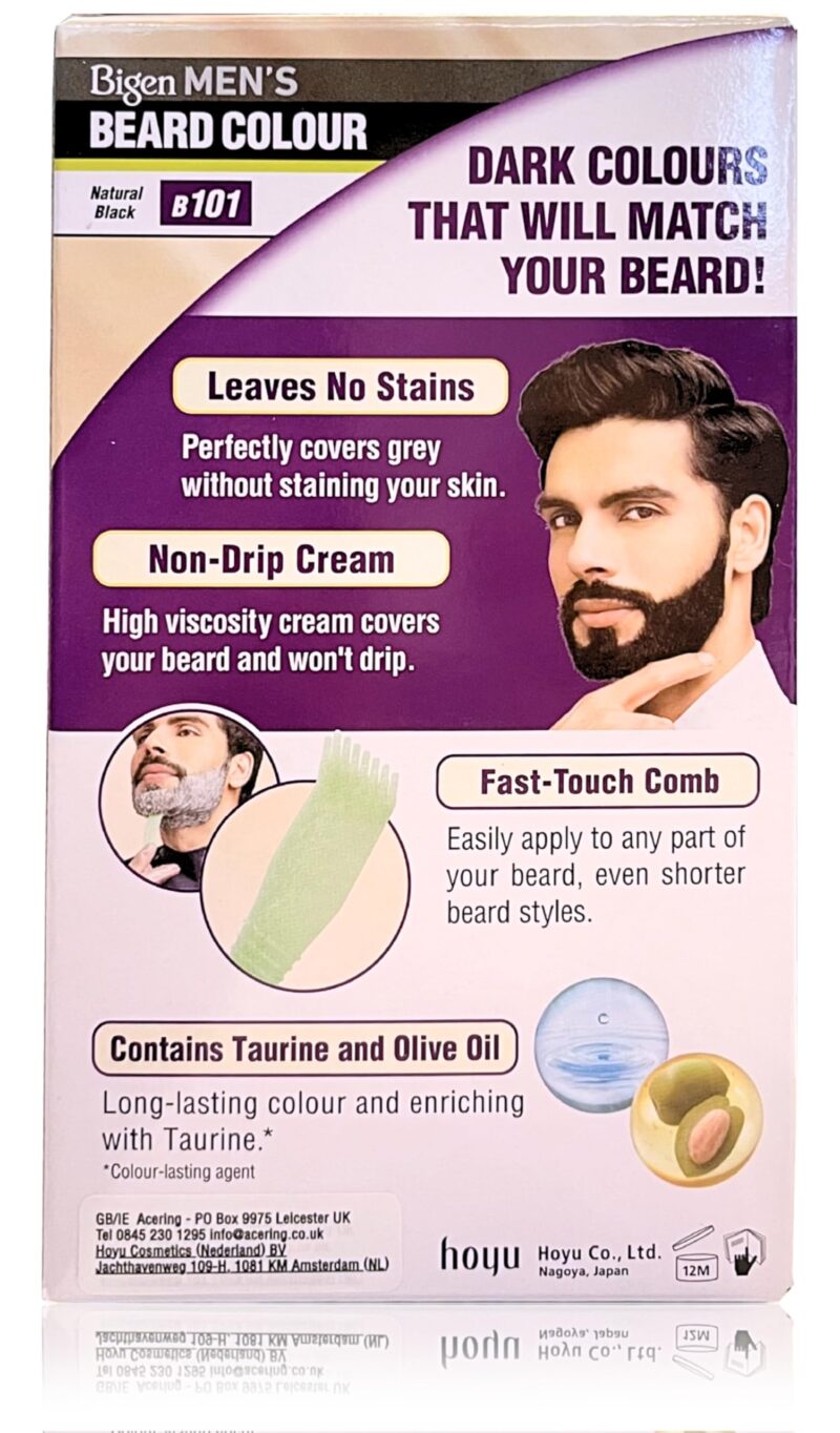 Bigen Men's Beard Color, 20g+20g - Natural Black B101 - Image 2