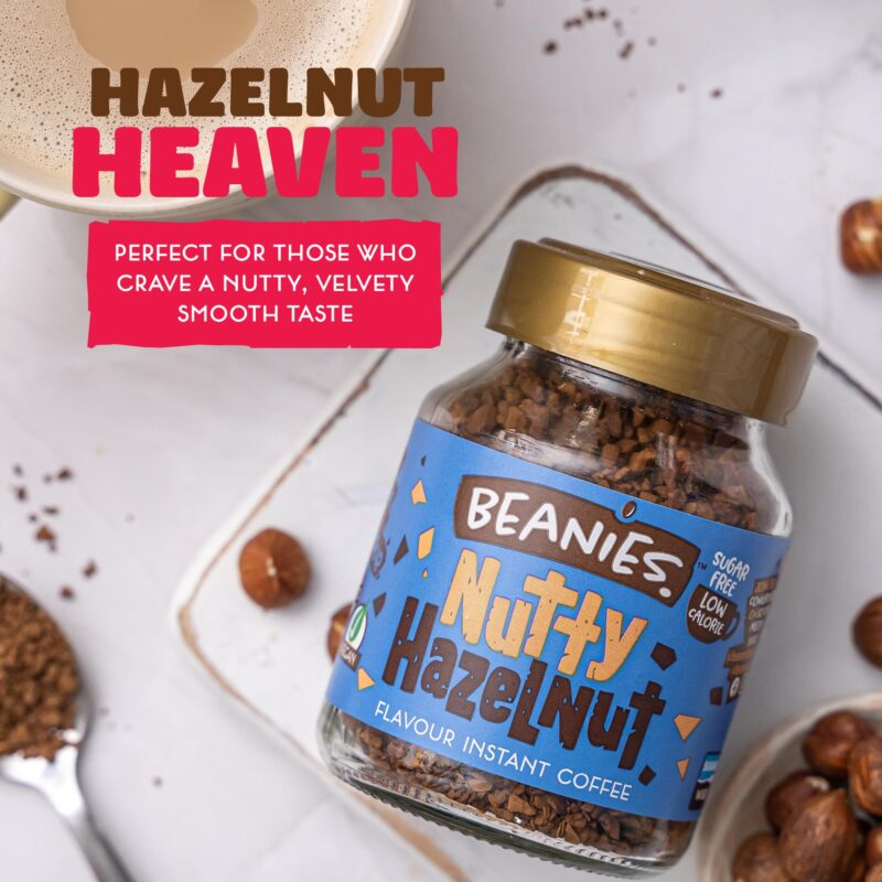 Beanies|Instant Flavoured Coffee |Nutty Hazelnut|Low Calorie, Sugar Free|50 g|Pack of 1 - Image 3