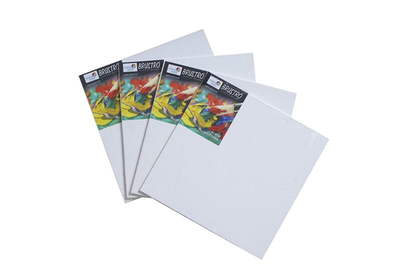 Brustro 100% Cotton Canvas Board Medium Grain 12"X12" (Pack of 4) - Image 3