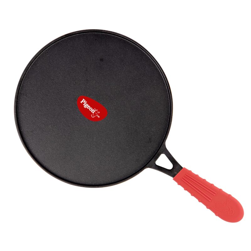 Pigeon by Stovekraft Pre-Seasoned Cast Iron Tawa 25 cm | Pre-Seasoned with 100% Vegetable Oil | Naturally Nonstick | High Pressure Casting | High Strength | Bring Back Nostalgic Taste | Toxin-Free