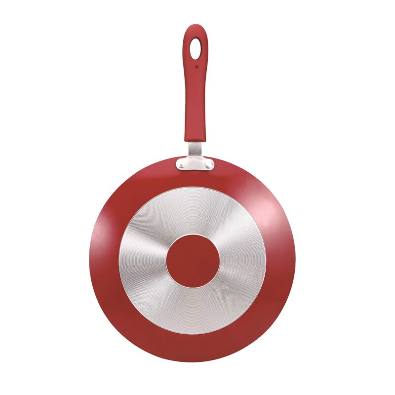 Bergner Bellini Plus 5 Layer Marble Non Stick Concave Tawa/Roti Tawa, 30 cm, Soft Touch Handle, Food Safe (PFOA Free), Thickness 4mm, 1 Year Warranty by Bergner, Red - Image 3