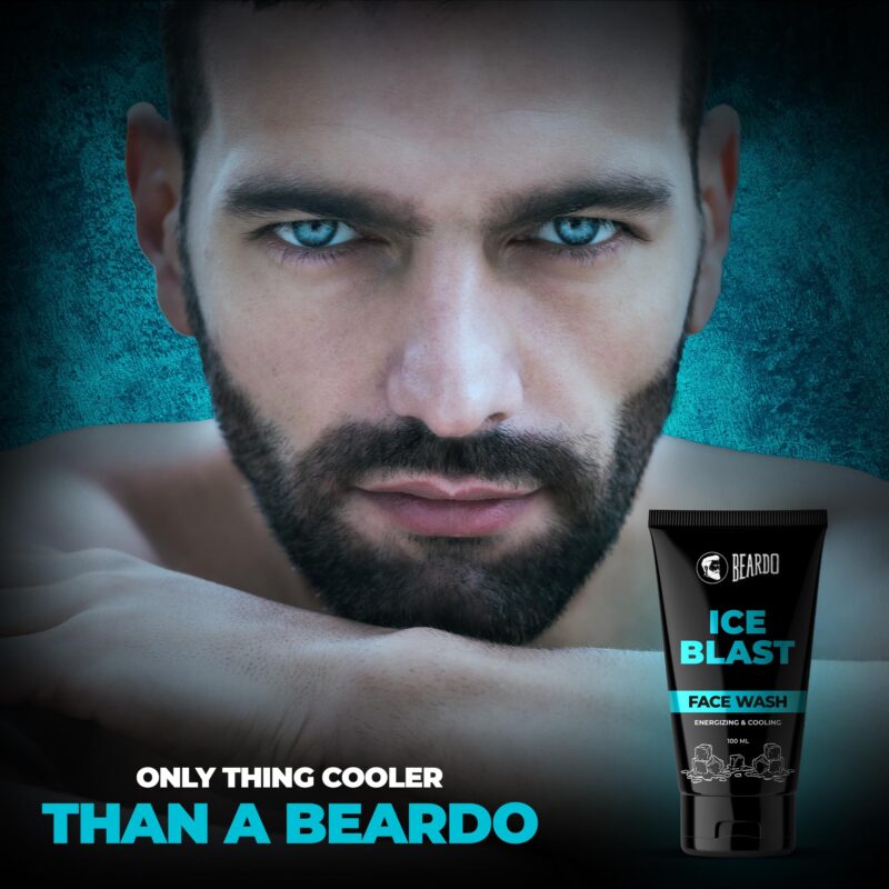 BEARDO Ice Blast Cooling Facewash for Men, 100 ml | INSTANT Icy freshness | Aloe Vera Face wash, Vitamin E & Menthol for cool lock technology | Refreshing & Hydrating facewash - Image 6