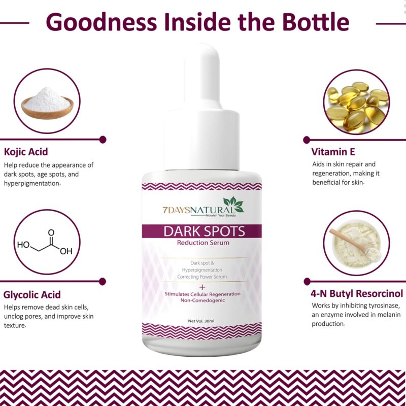 7 DAYS Dark Spots Serum for Men & Women | Daily Face Serum for Glowing Skin, Oily Skin & Dark Spots(30 Ml) - Image 5