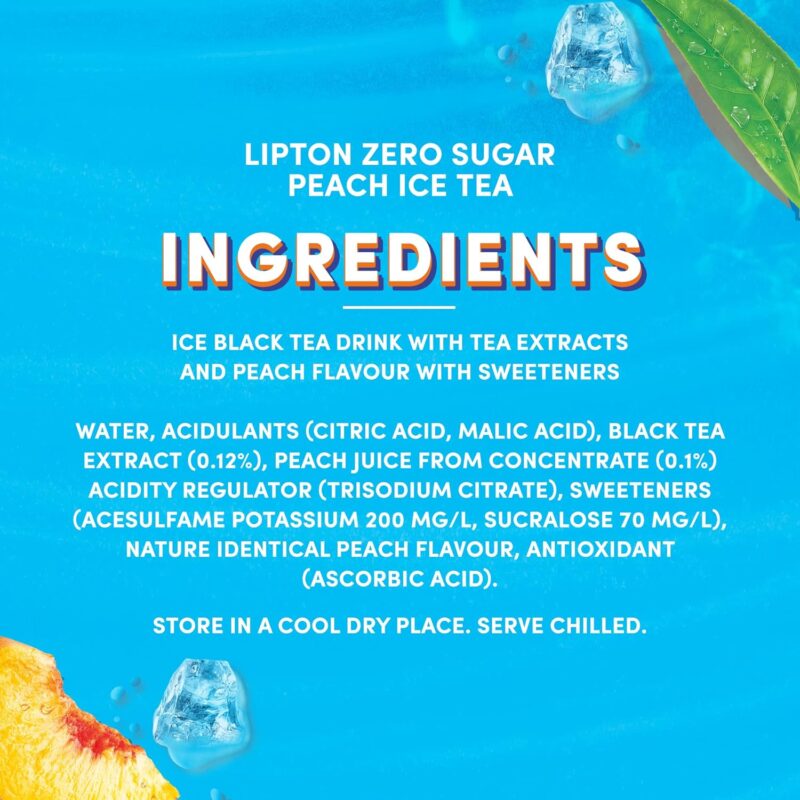 6x Lipton Zero Sugar Peach Ice Tea (Pack Of 6) - 320ml each - Image 3