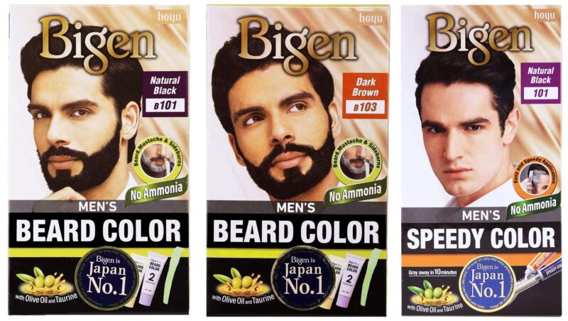 Bigen Beard Color For Men, Natural Black B101, 40g & Beard Color For Men, Dark Brown B103, 40g & Speedy Color For Men, Natural Black 101, 80g