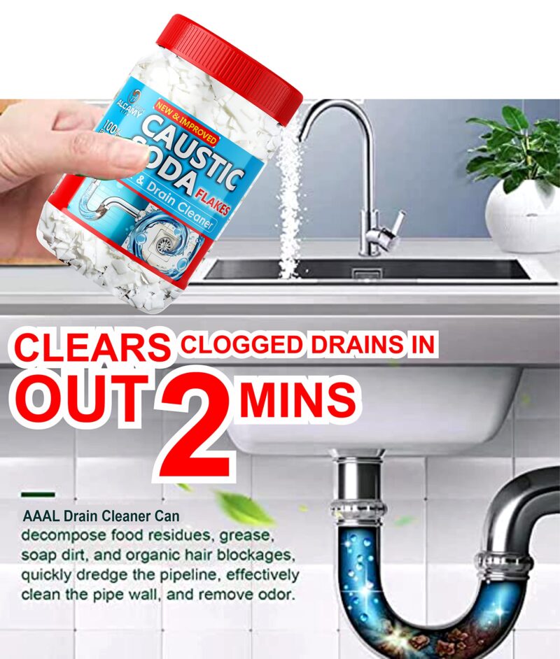 AAAL Caustic Soda Flakes 420gm | Chimney Cleaner, Pure & Powerful Drain Cleaner - Image 5