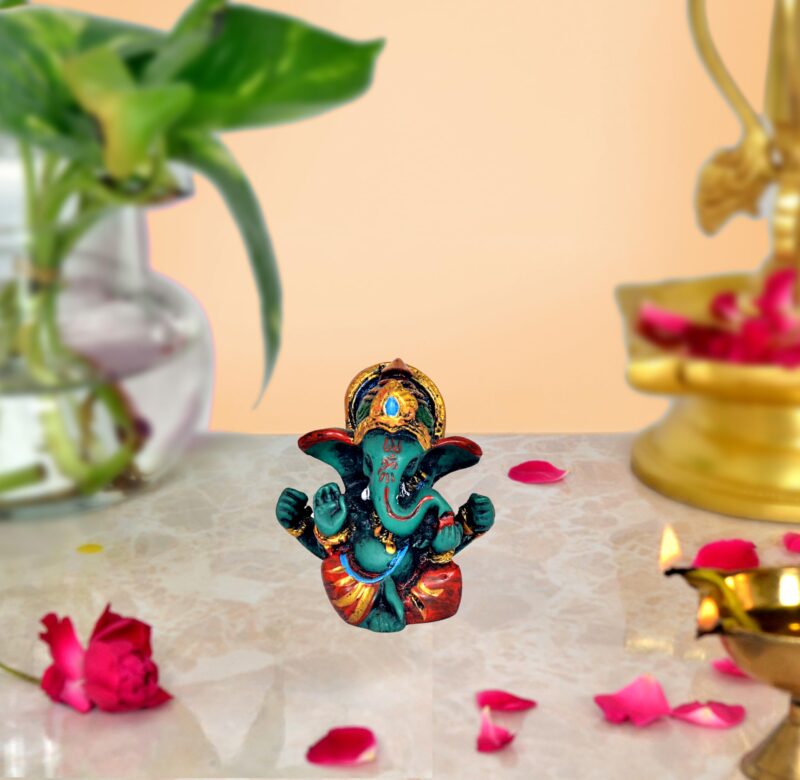 AONA Resin Lord Ganesha Ganpati Statue Idol Murti, Height : 6 cm - Image 6