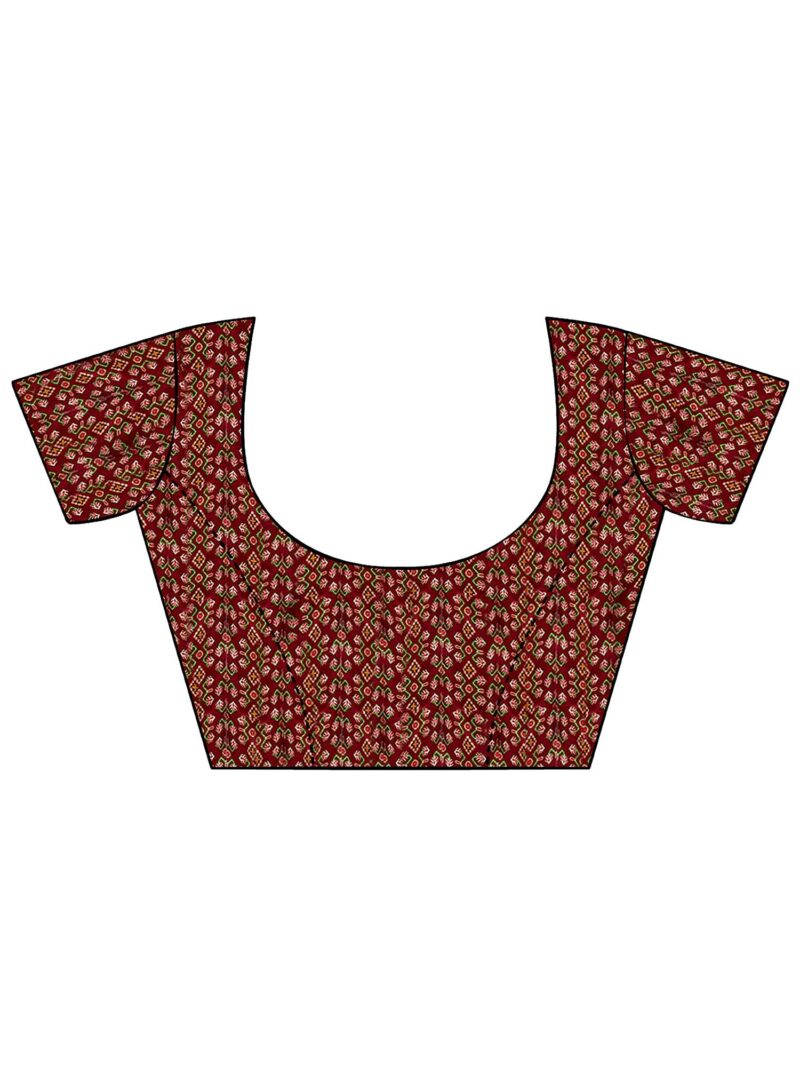 AKHILAM Women's silk blend Saree with Unstitched Blouse Piece (Free size_Green_RJWDP5303) - Image 3