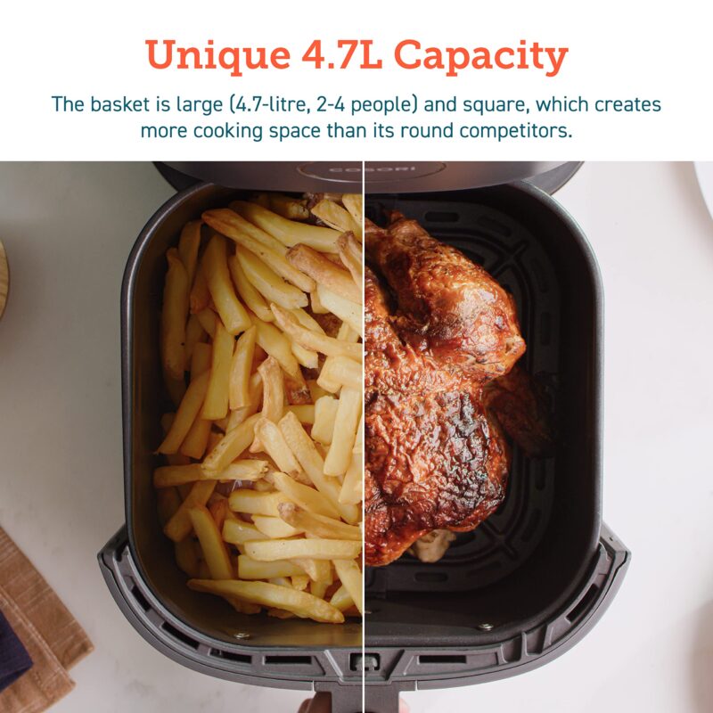 COSORI Air Fryer for home 4.7L, 9-in-1 Kitchen Oven Appliances, 30 Recipes Cookbook, Digital Tempered Glass Display, Max 230℃ Setting, Quiet, 4 Portions, 1500W, L501 Grey - Image 5