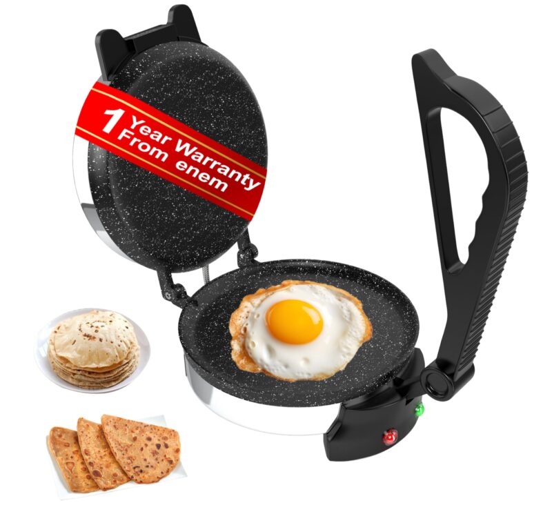Enem Multipurpose Roti Maker, for Making Roti/Paratha/Omelette/Thepla, with 1 Year Warranty & Customer Support from Enem, Stainless Steel Roti Maker, 950 watts