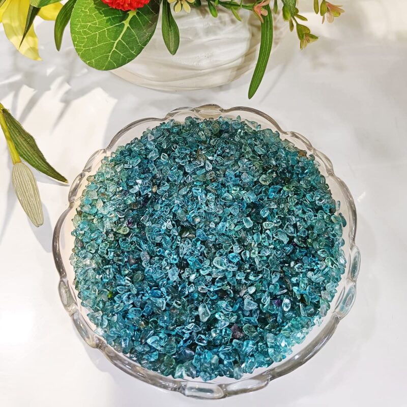 9Dzine Healing Crystal Chips for Vastu Natural Blue Apatite Stone 50 Gm Blue Apatite Crystal Stone Chips Dust Raw Rough Stone for Reiki Healing Meditation - Image 5