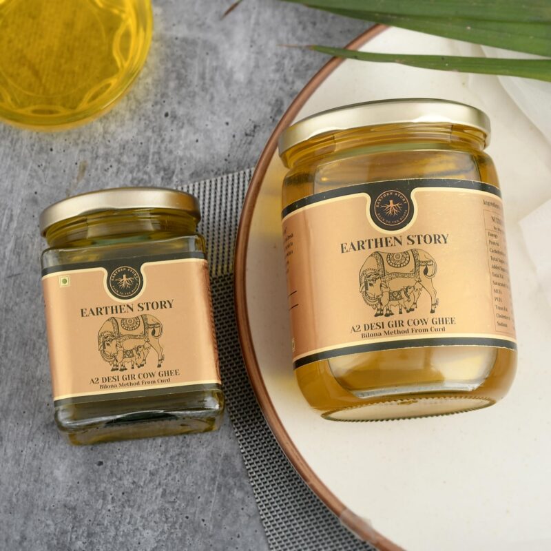 Earthen Story A2 Ghee from Gir Cow 500ml | A2 cow ghee bilona method from curd | 100% Pure, Natural & Healthy | A2 gir cow ghee in Glass Jar | Lab Tested - Image 6
